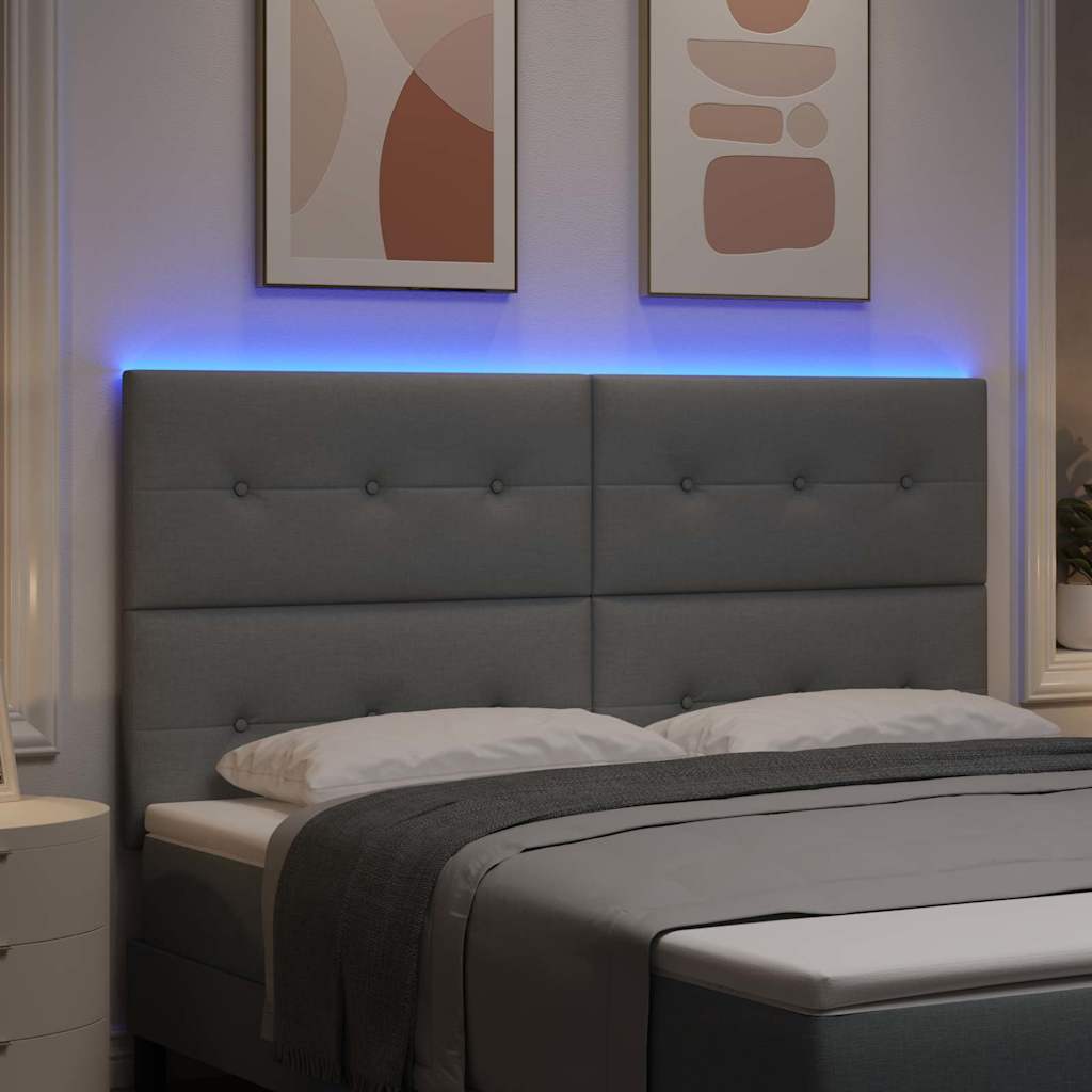 Tête de lit LED avec tête de lit Gris clair 180 cm Polyester - XIOS