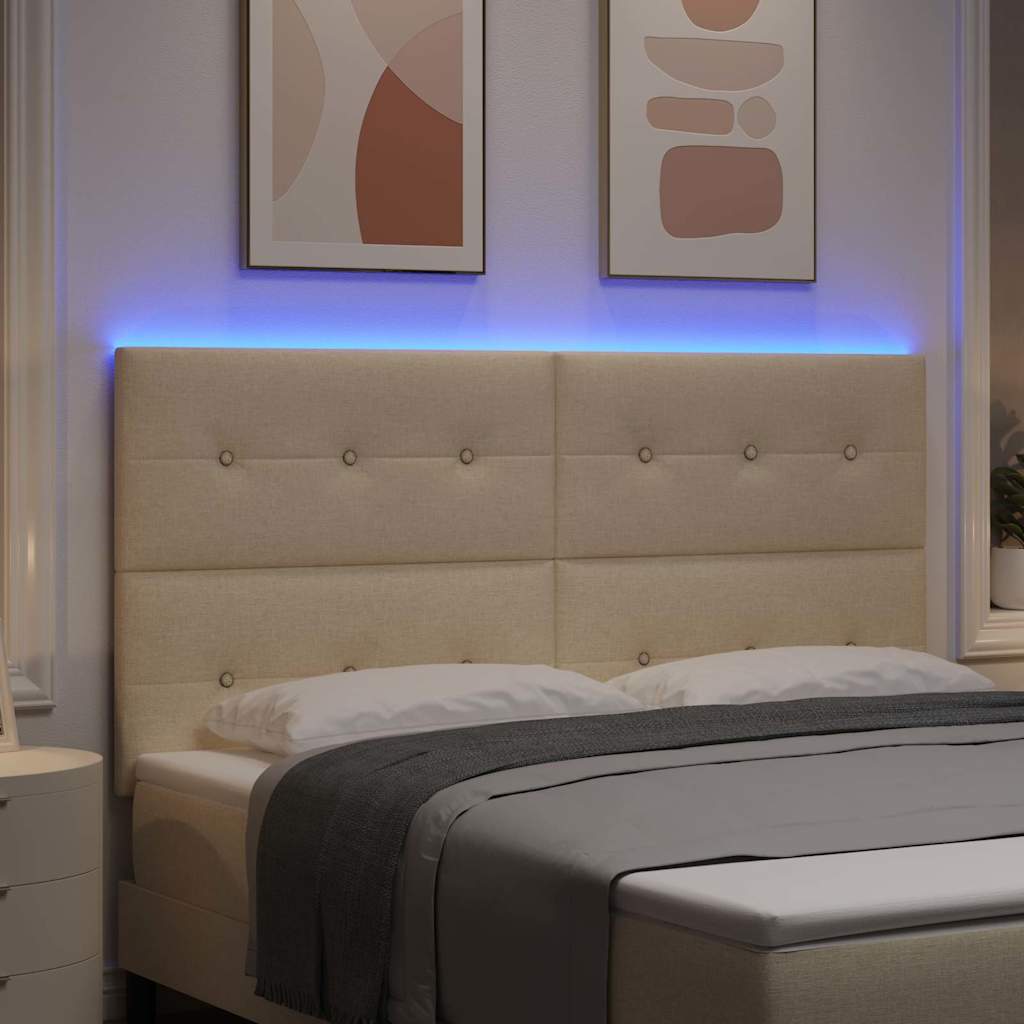 Tête de lit LED avec des lumières à LED Crème 180 cm Polyester - XIOS