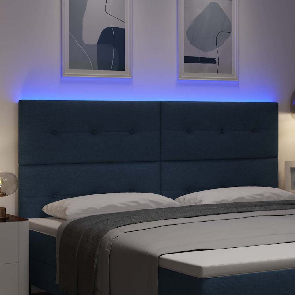 Tête de lit LED avec des lumières à LED Bleu 200 cm Polyester - XIOS