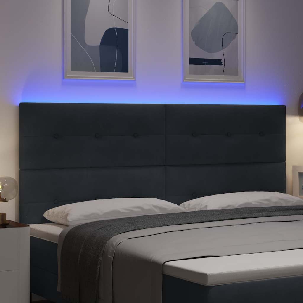 Tête de lit LED avec des lumières à LED Gris 200 cm Polyester - XIOS