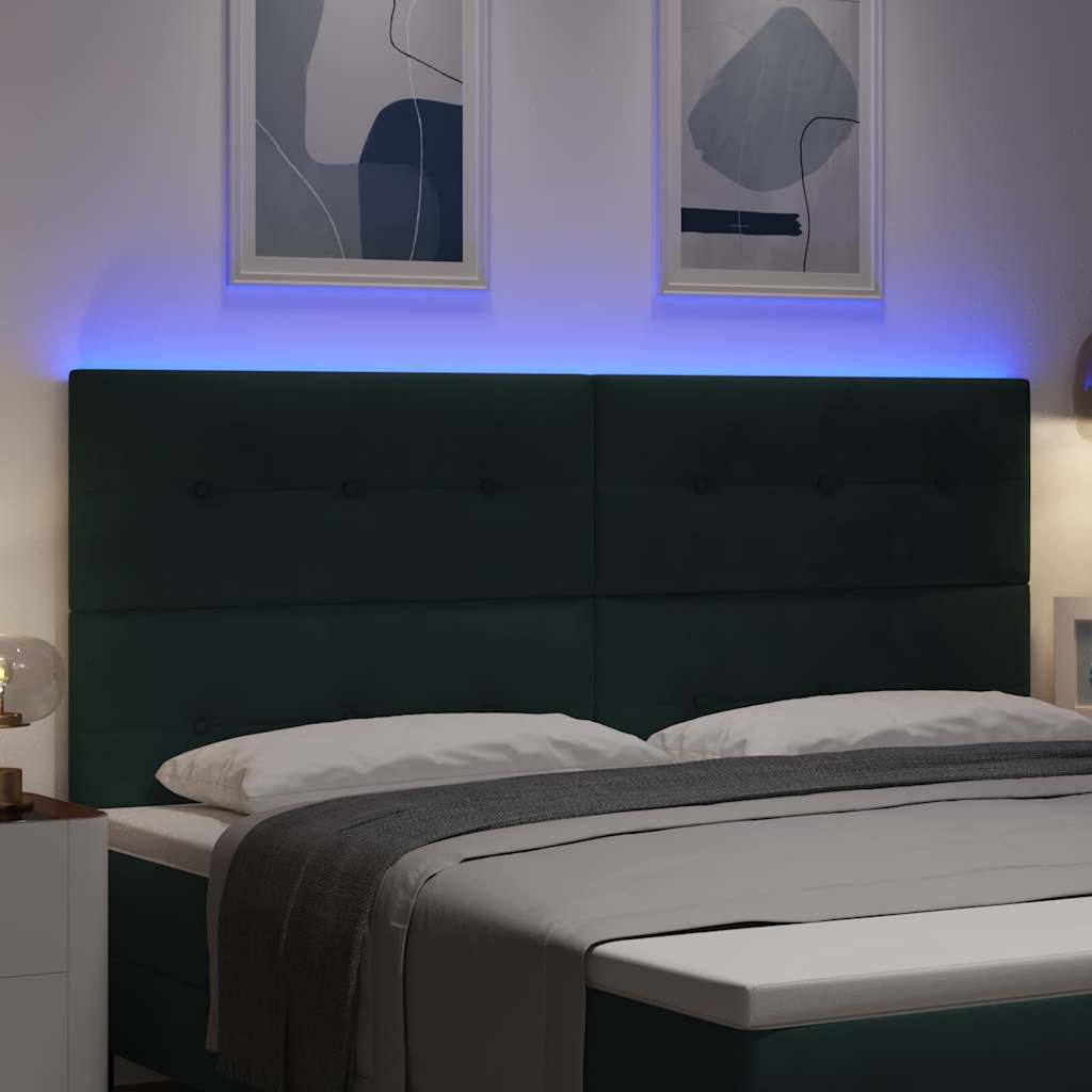 Tête de lit LED avec des lumières à LED Vert 200 cm Polyester - XIOS
