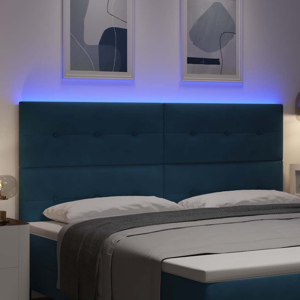 Tête de lit LED avec des lumières à LED Bleu 200 cm Polyester - XIOS