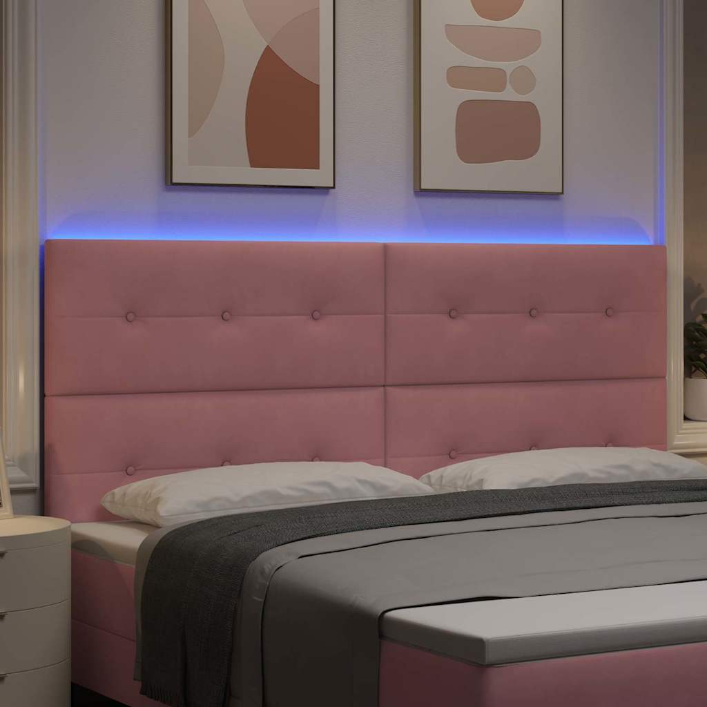 Tête de lit LED avec des lumières à LED Rose 200 cm Polyester - XIOS