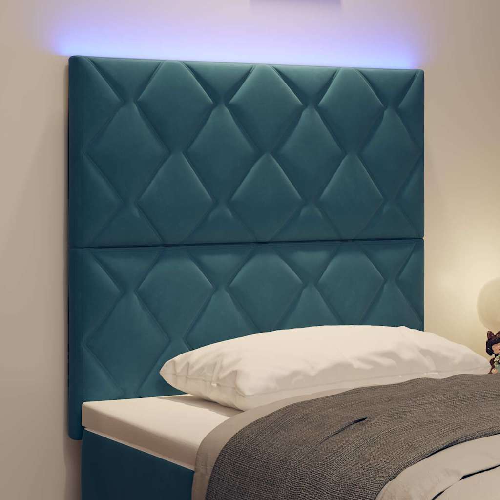 Tête de lit LED Bleu foncé 90 cm Cuir synthétique - XIOS