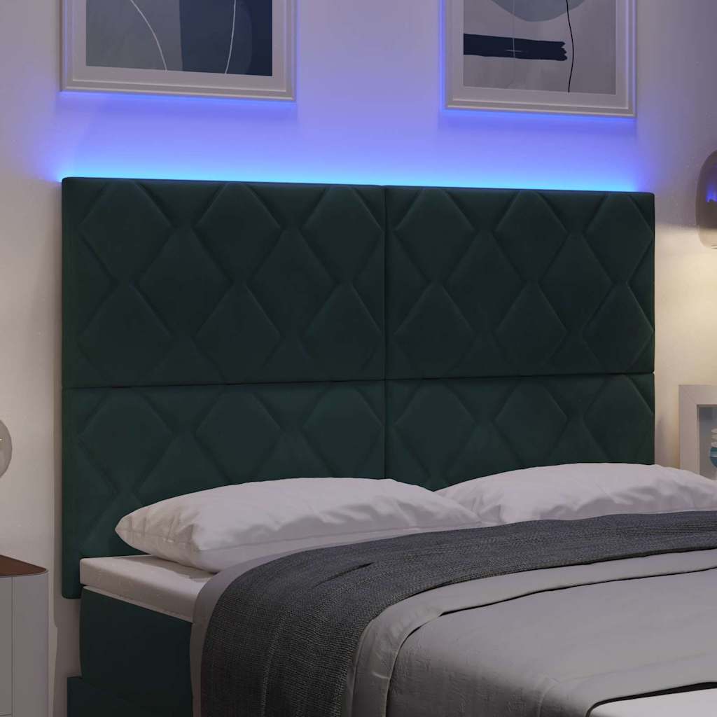 Tête de lit LED Vert foncé 144 cm Cuir synthétique - XIOS