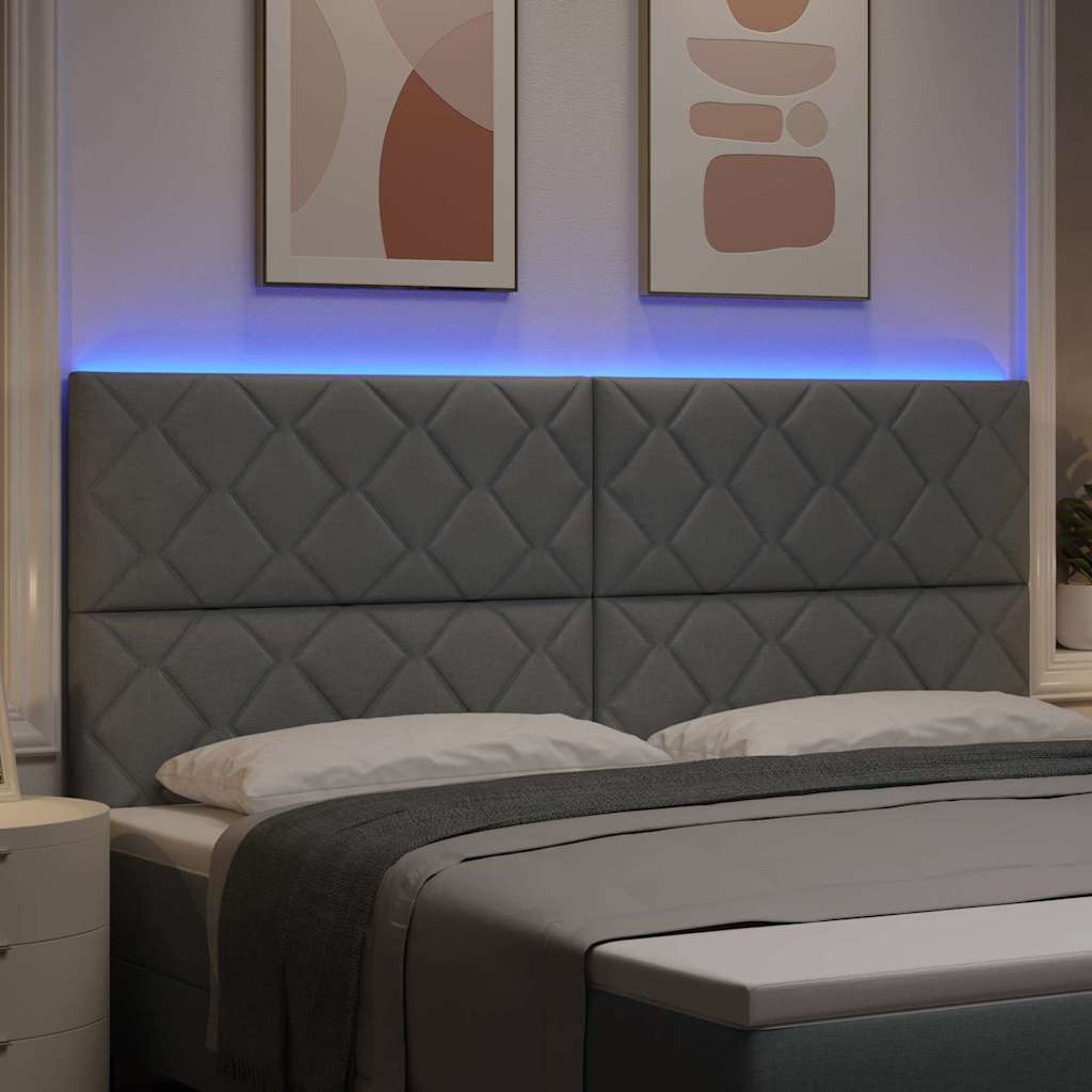 Tête de lit LED Gris clair 200 cm tissu - XIOS