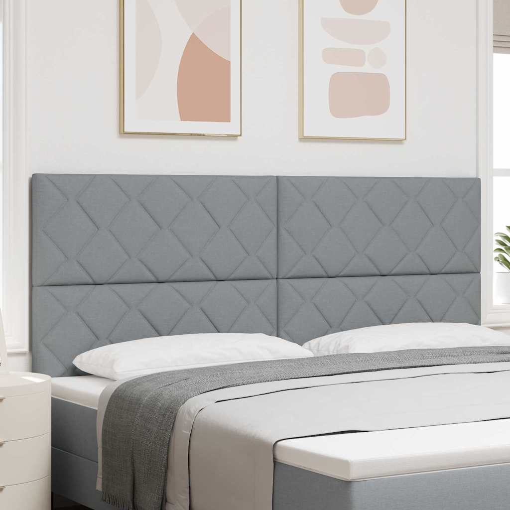 Tête de lit LED Gris clair tissu