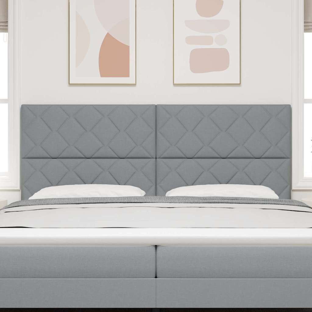 Tête de lit LED Gris clair tissu