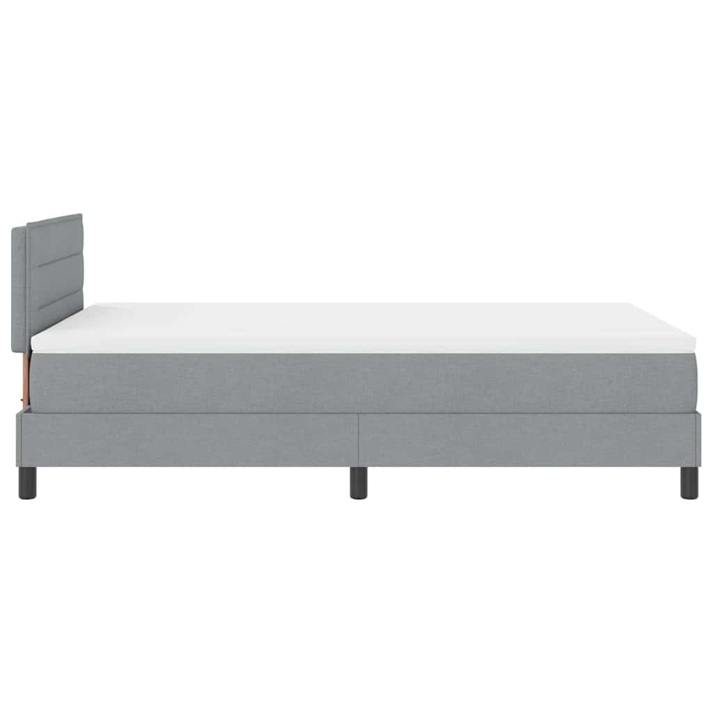 Lit à ressorts avec matelas Gris clair 120 x 190 cm tissu