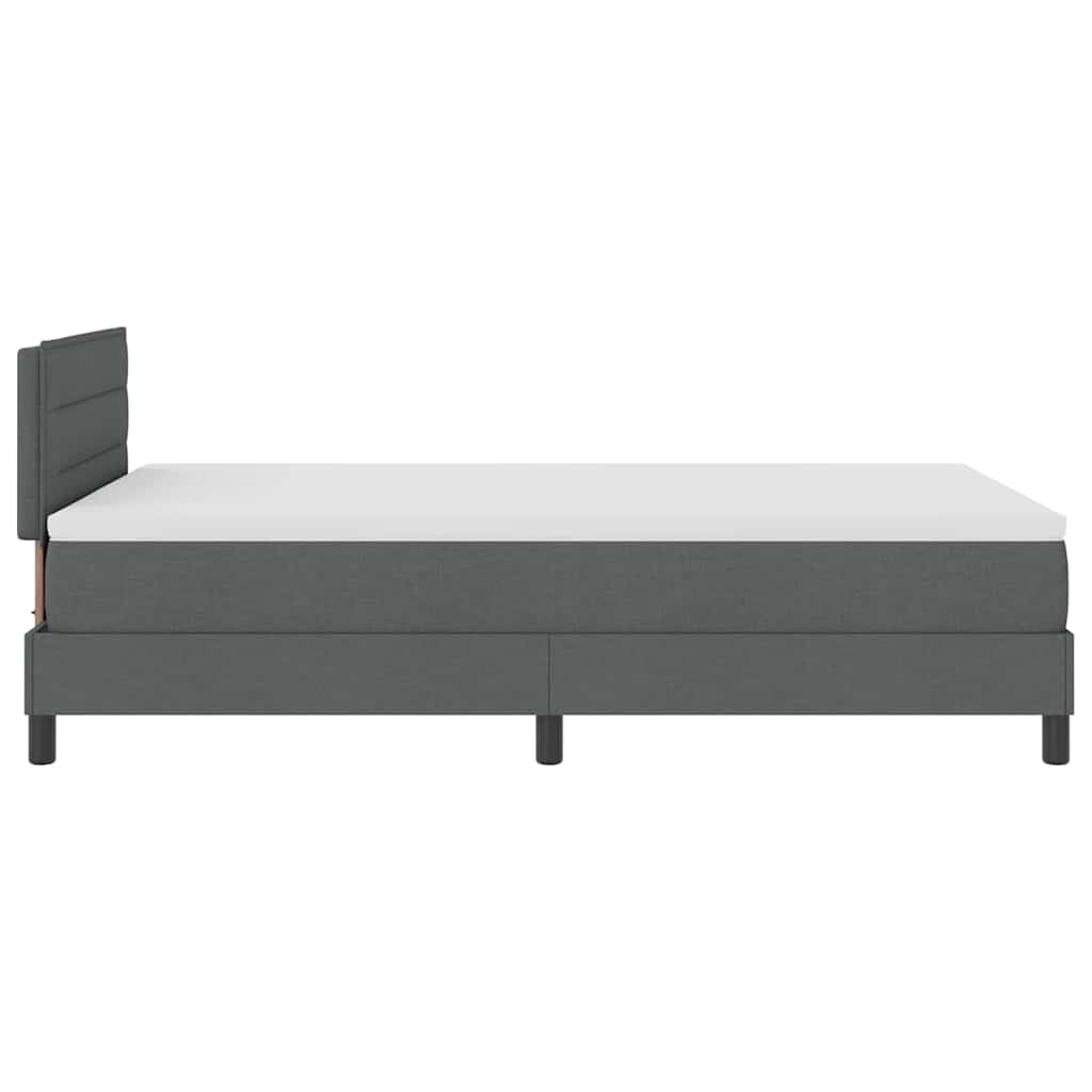 Lit à ressorts avec tête de lit Gris foncé 120 x 200 cm tissu - XIOS