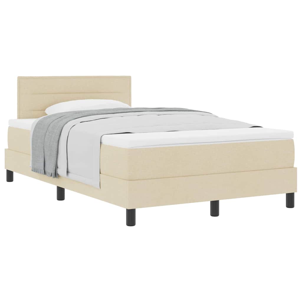 Lit boxspring avec matelas Crème 120 x 200 cm tissu - XIOS