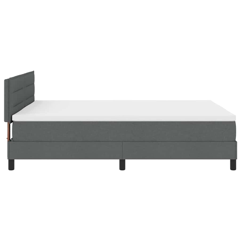 Lit à ressorts avec tête de lit Gris foncé 160 x 200 cm tissu - XIOS