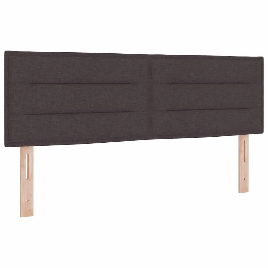 Lit à ressorts avec tête de lit Marron foncé 160 x 200 cm tissu - XIOS