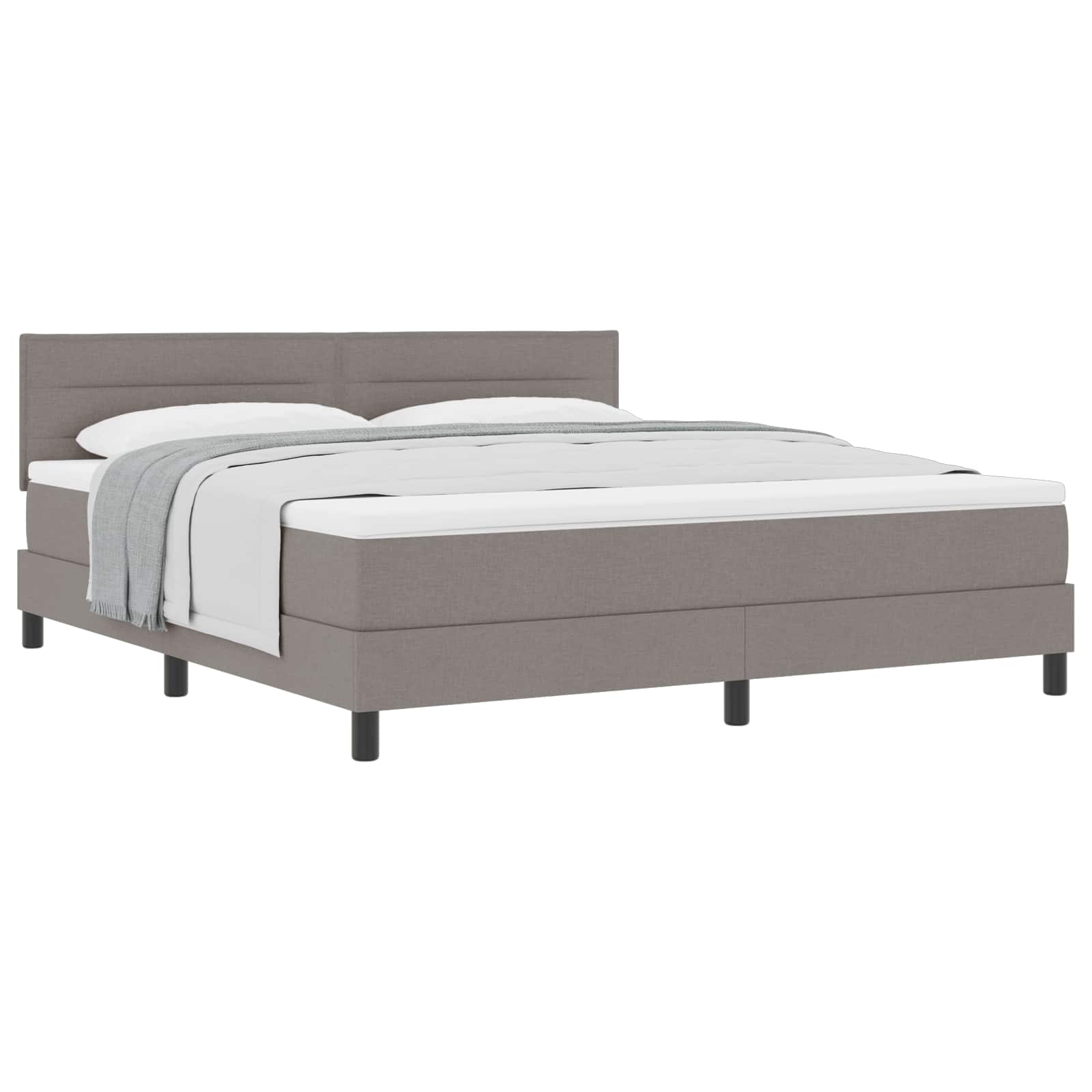Lit à ressorts avec matelas Taupe 180 x 200 cm tissu - XIOS