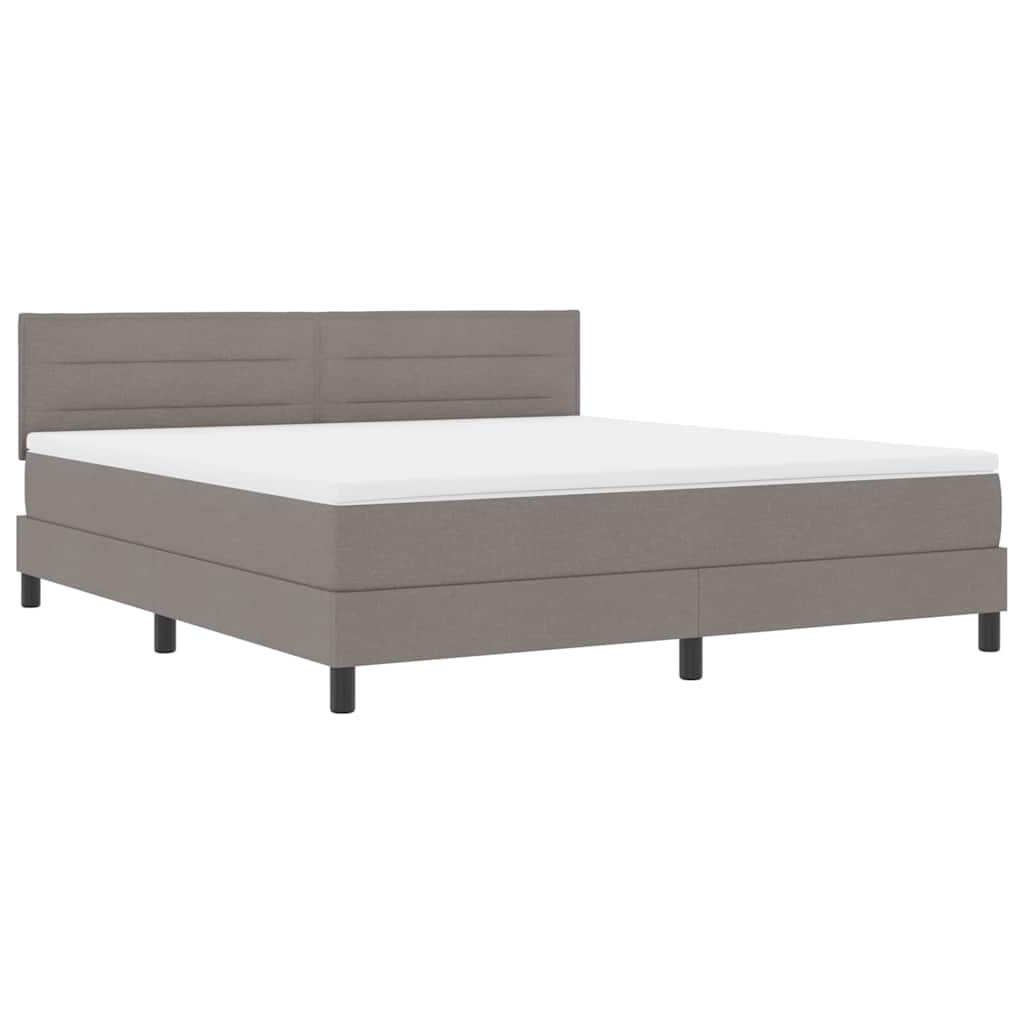Lit à ressorts avec matelas Taupe 180 x 200 cm tissu - XIOS