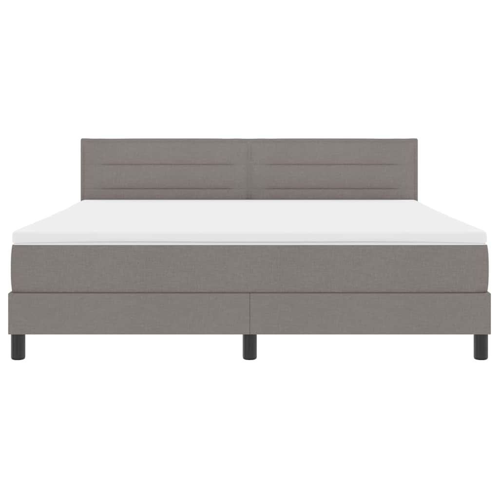 Lit à ressorts avec matelas Taupe 180 x 200 cm tissu - XIOS