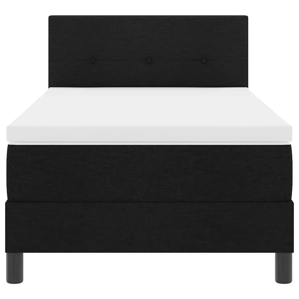 Lit à ressorts avec matelas Noir 90 x 200 cm tissu - XIOS