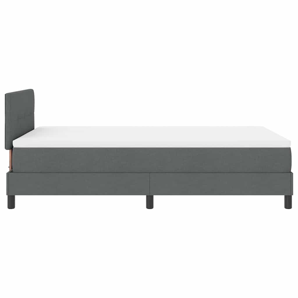 Lit à ressorts avec tête de lit Gris foncé 120 x 190 cm tissu