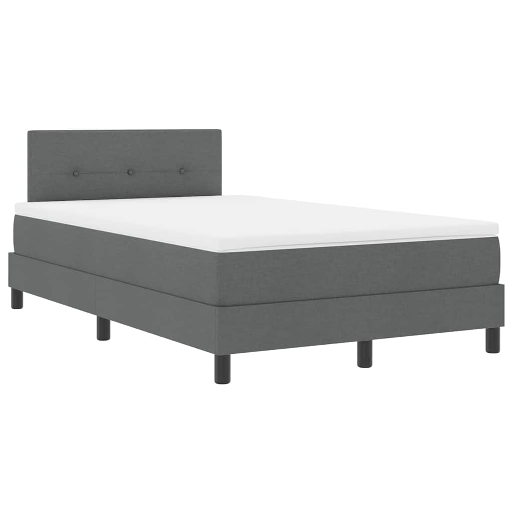 Lit à ressorts avec matelas Gris foncé 120 x 200 cm tissu - XIOS