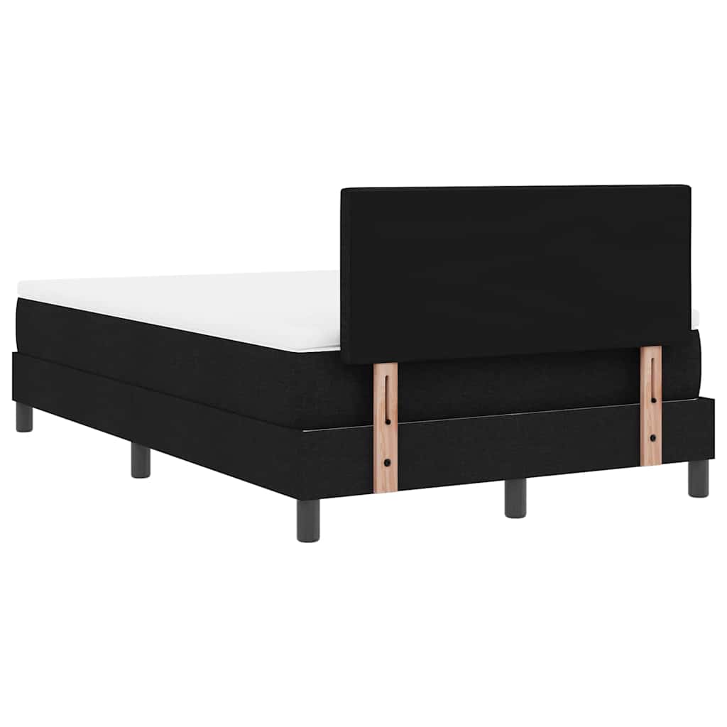 Lit à ressorts avec tête de lit Noir 120 x 200 cm tissu - XIOS