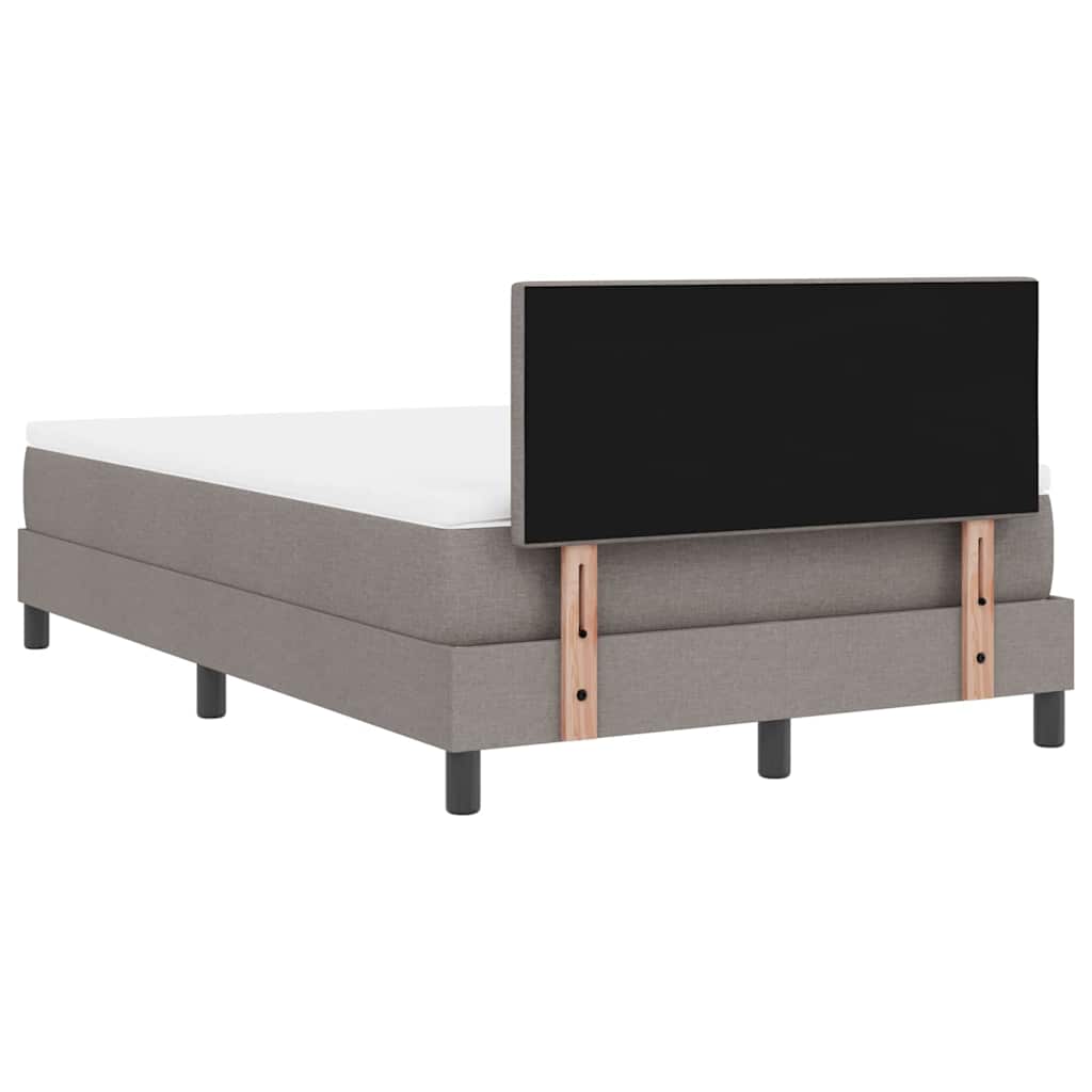 Lit à ressorts avec tête de lit Taupe 120 x 200 cm tissu