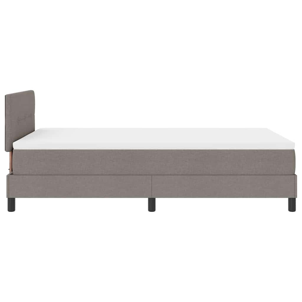 Lit à ressorts avec tête de lit Taupe 120 x 200 cm tissu