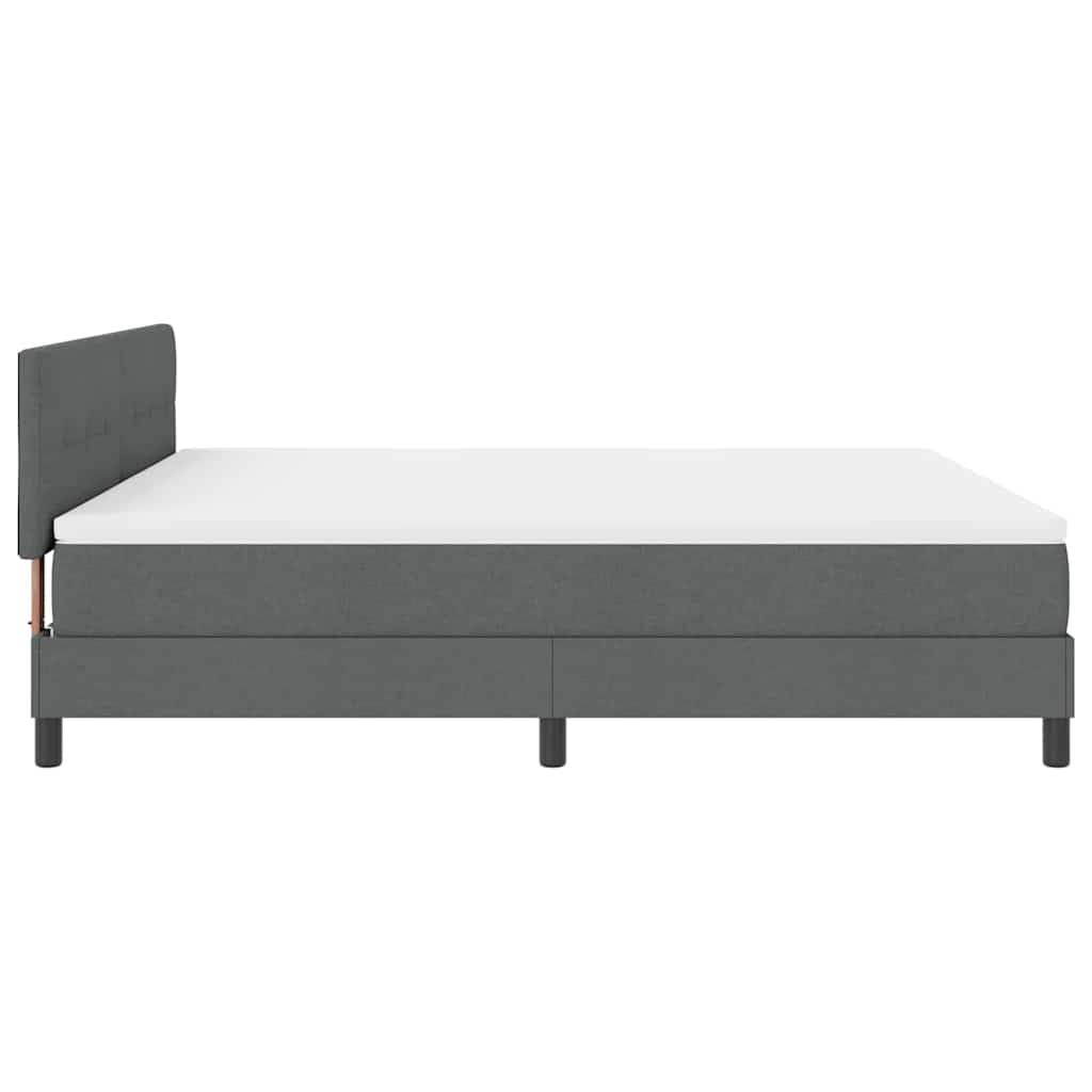 Lit à ressorts avec tête de lit Gris foncé 180 x 200 cm tissu