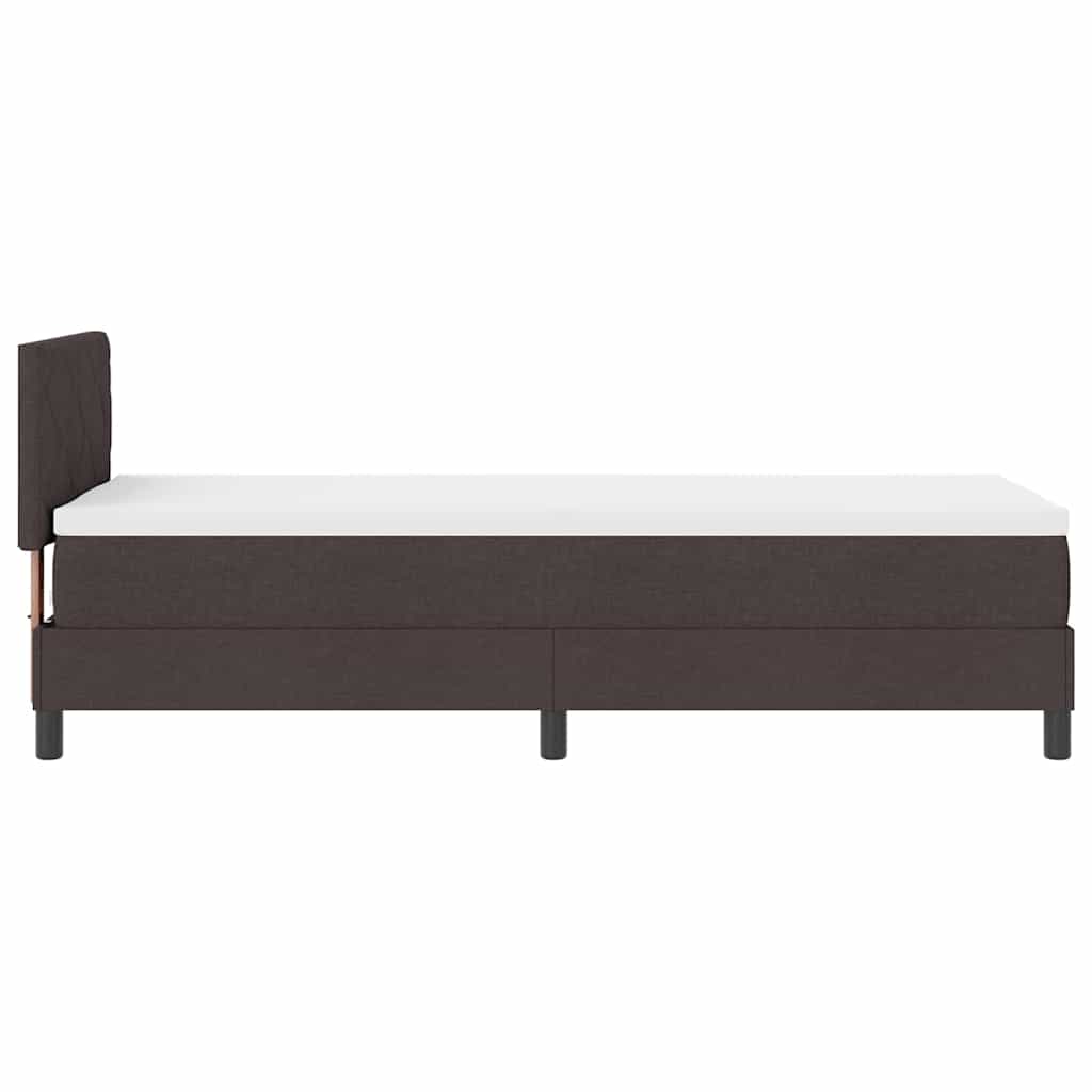 Lit à ressorts avec tête de lit Marron foncé 80 x 200 cm tissu - XIOS