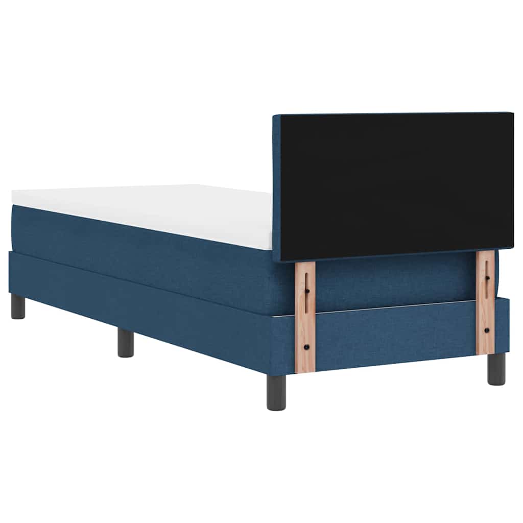 Lit à ressorts avec matelas Bleu 80 x 200 cm tissu - XIOS