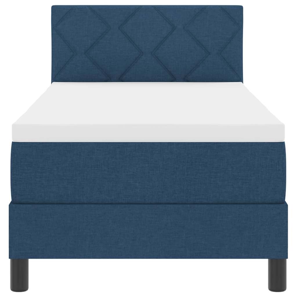Lit à ressorts avec matelas Bleu 80 x 200 cm tissu - XIOS