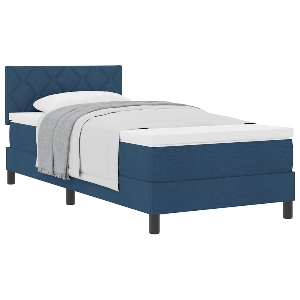 Lit boxspring avec matelas Bleu foncé 90 x 190 cm tissu - XIOS