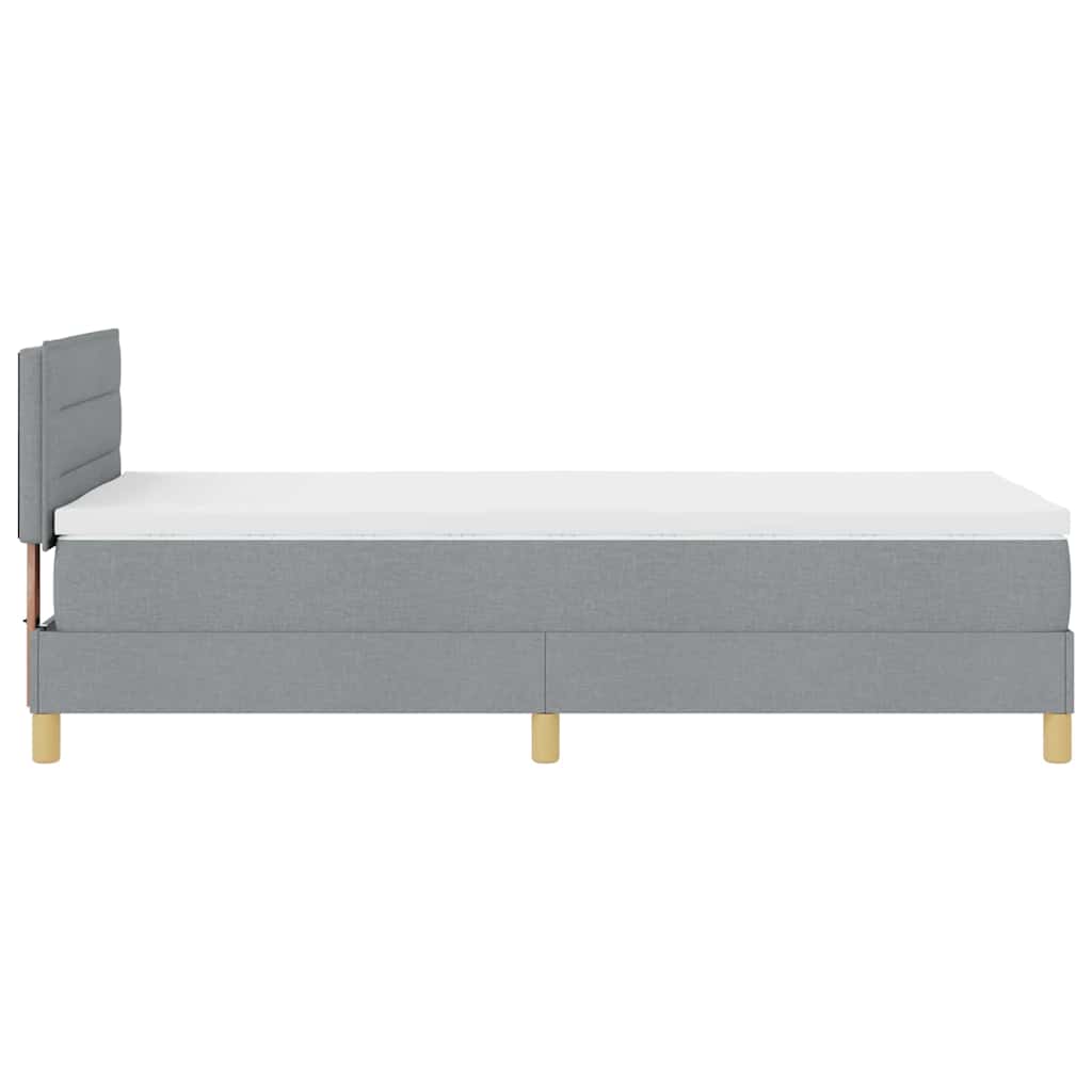 Lit à ressorts avec coussin Gris clair 80 x 200 cm tissu - XIOS