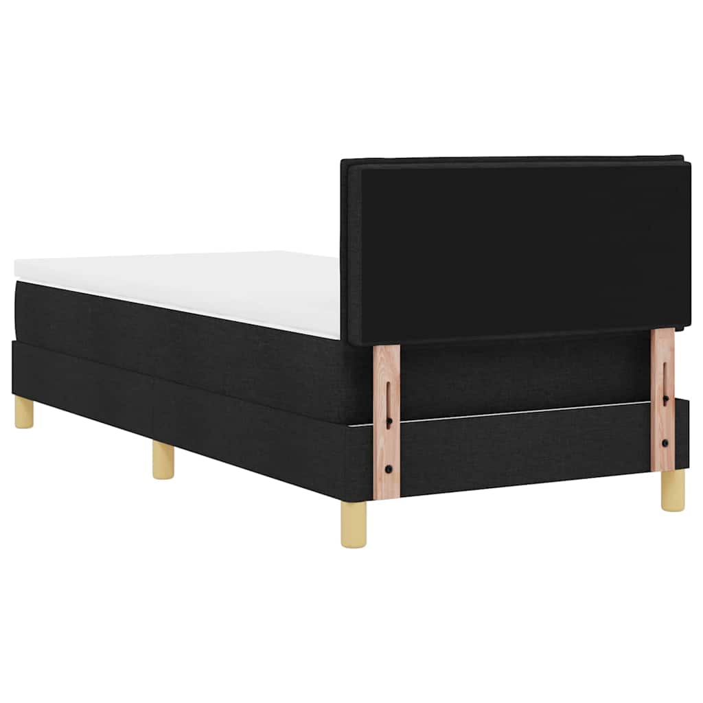 Lit à ressorts avec coussin Noir 90 x 200 cm tissu - XIOS