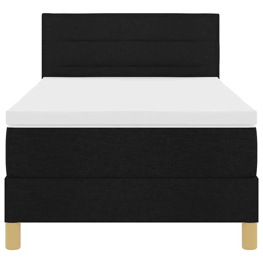 Lit à ressorts avec coussin Noir 90 x 200 cm tissu - XIOS
