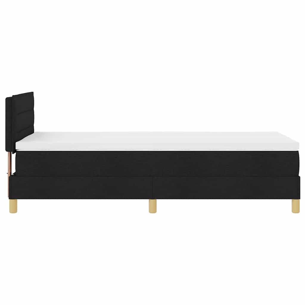 Lit à ressorts avec coussin Noir 90 x 200 cm tissu - XIOS
