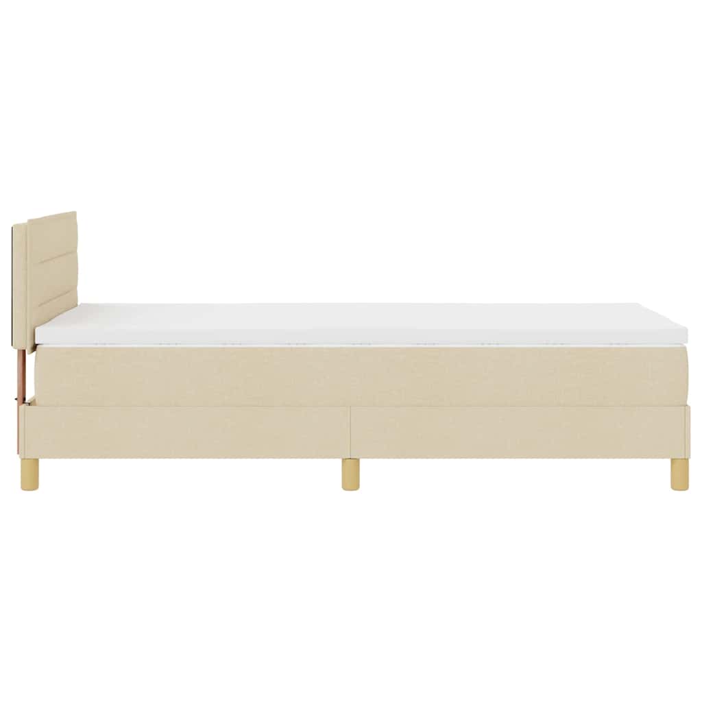 Lit boxspring avec matelas Crème 100 x 200 cm tissu - XIOS