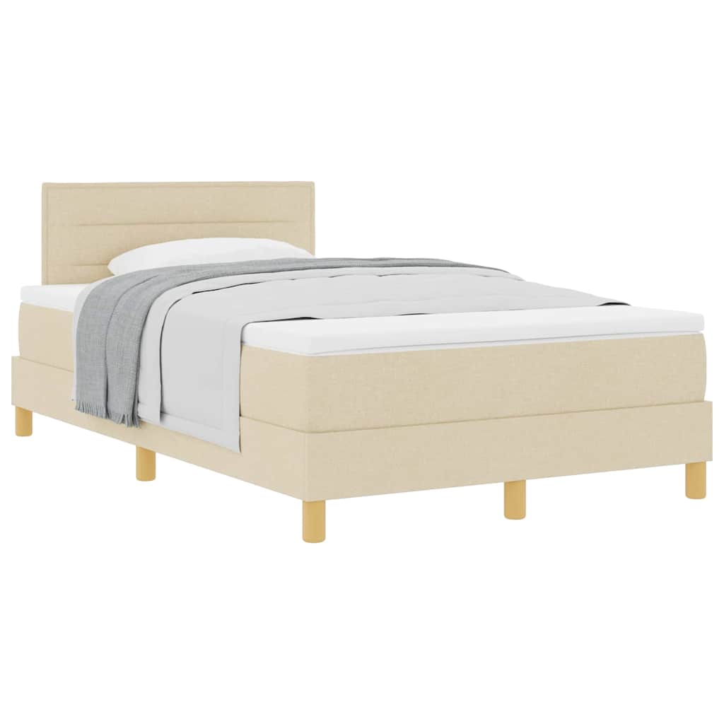 Lit boxspring avec matelas Crème 120 x 190 cm tissu - XIOS