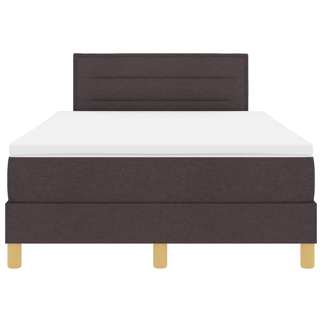 Lit à ressorts avec coussin Marron foncé 120 x 200 cm tissu