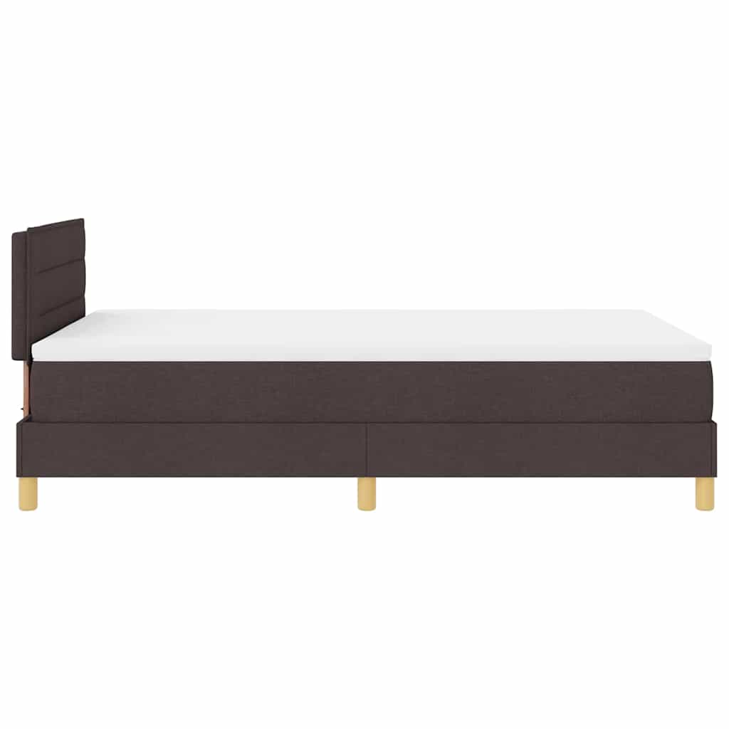 Lit à ressorts avec coussin Marron foncé 120 x 200 cm tissu