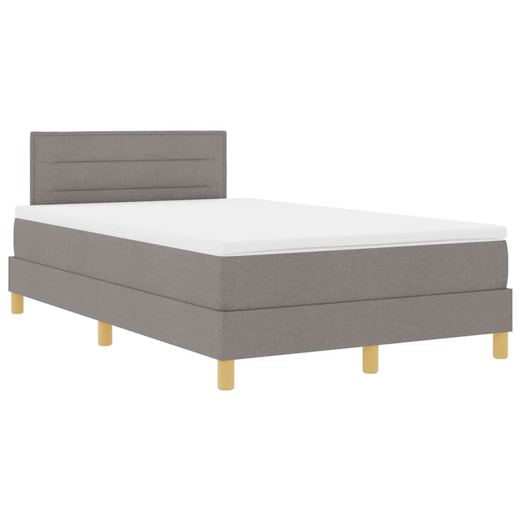 Lit à ressorts avec matelas Taupe 120 x 200 cm tissu - XIOS