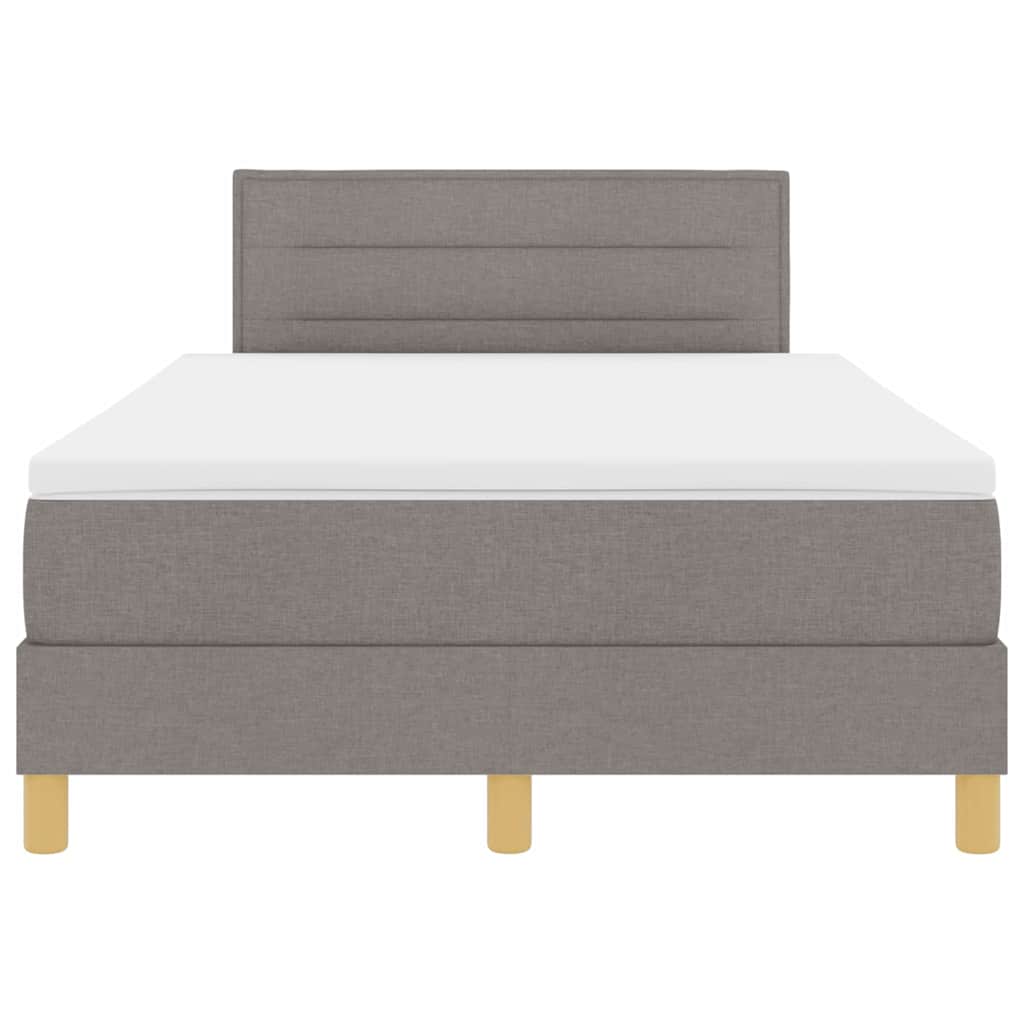 Lit à ressorts avec matelas Taupe 120 x 200 cm tissu - XIOS