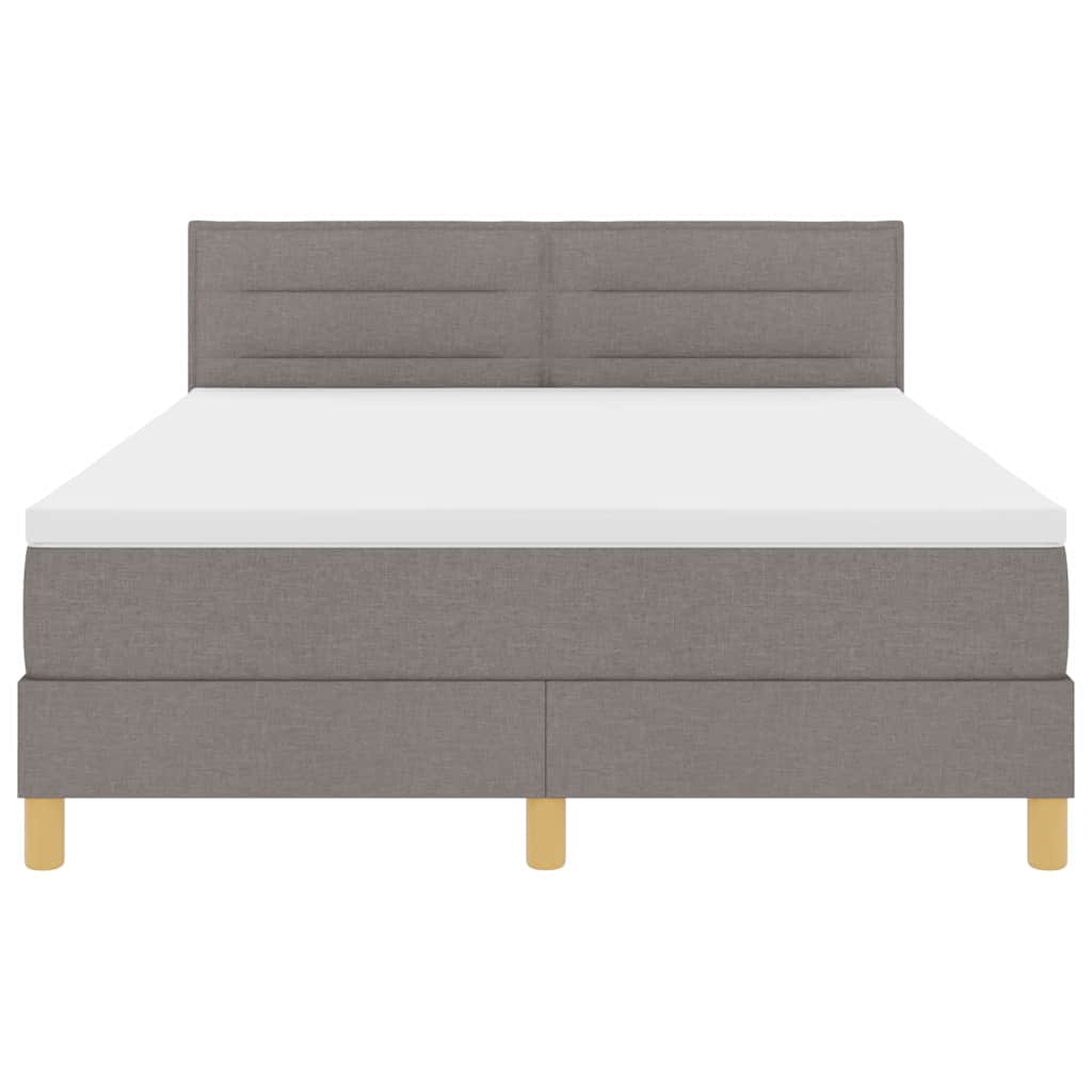 Lit à ressorts avec coussin Taupe 140 x 190 cm tissu - XIOS