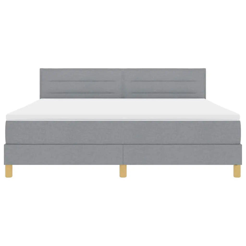 Lit à ressorts avec coussin Gris clair 180 x 200 cm tissu - XIOS