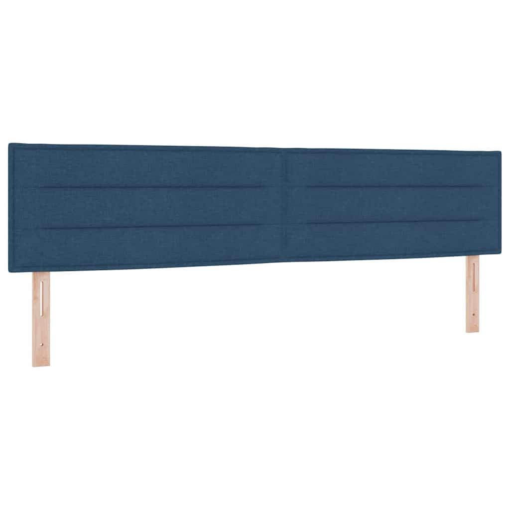 Lit à ressorts avec coussin Bleu 200 x 200 cm tissu