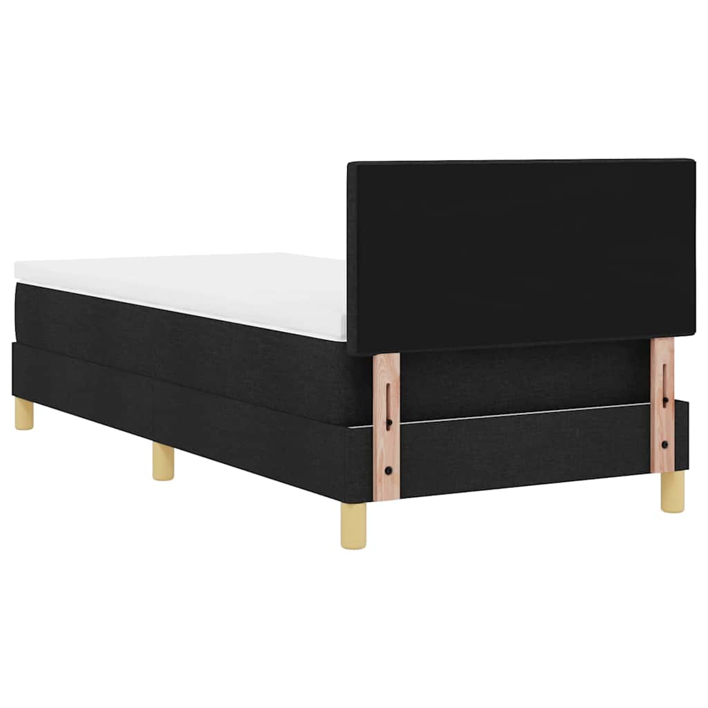 Lit à ressorts avec coussin Noir 90 x 200 cm tissu - XIOS