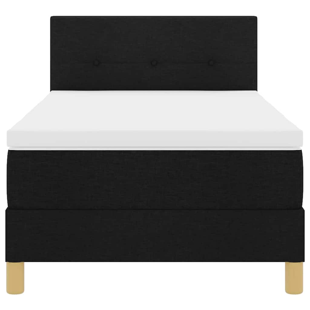 Lit à ressorts avec coussin Noir 90 x 200 cm tissu - XIOS