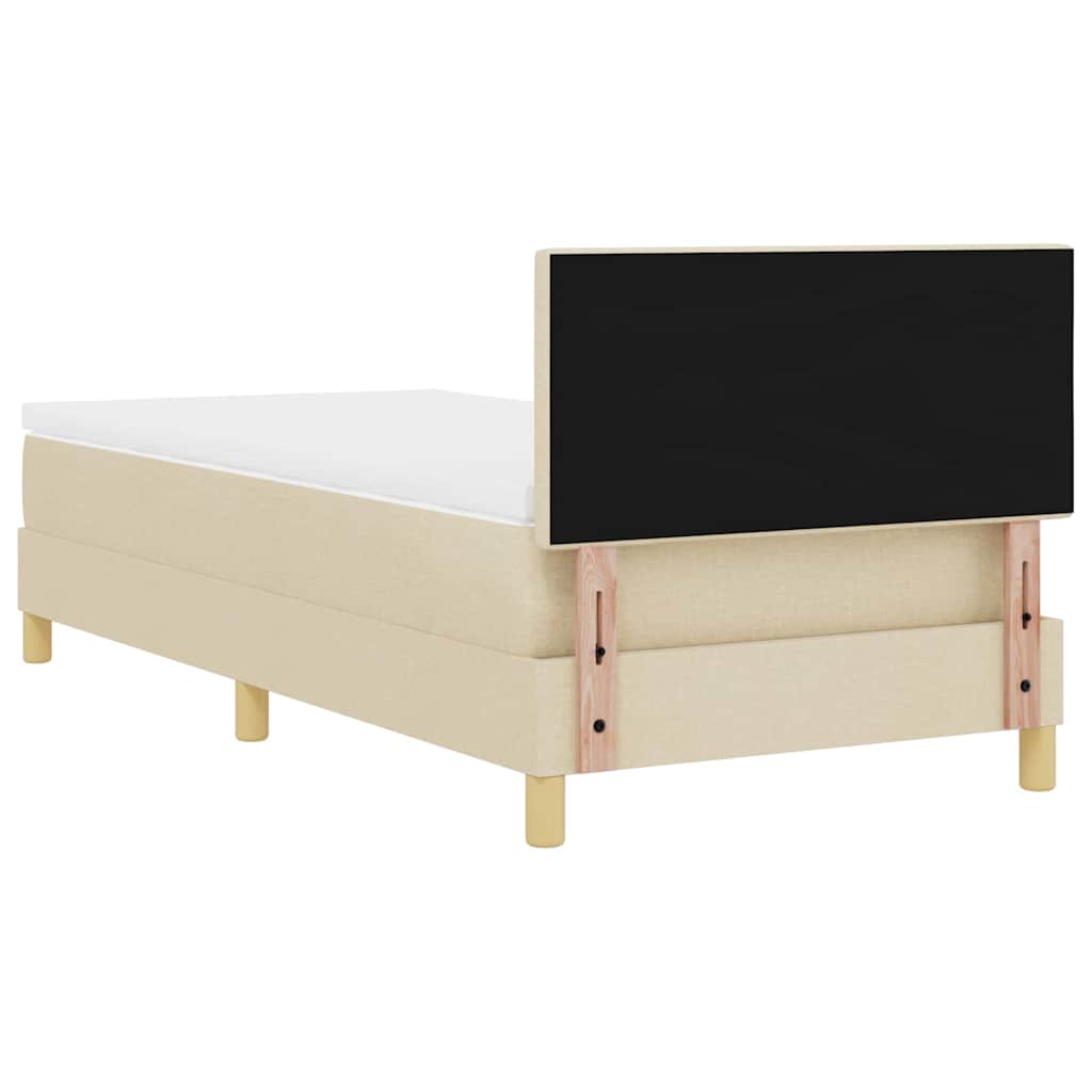 Lit à ressorts avec coussin Crème 90 x 200 cm tissu - XIOS