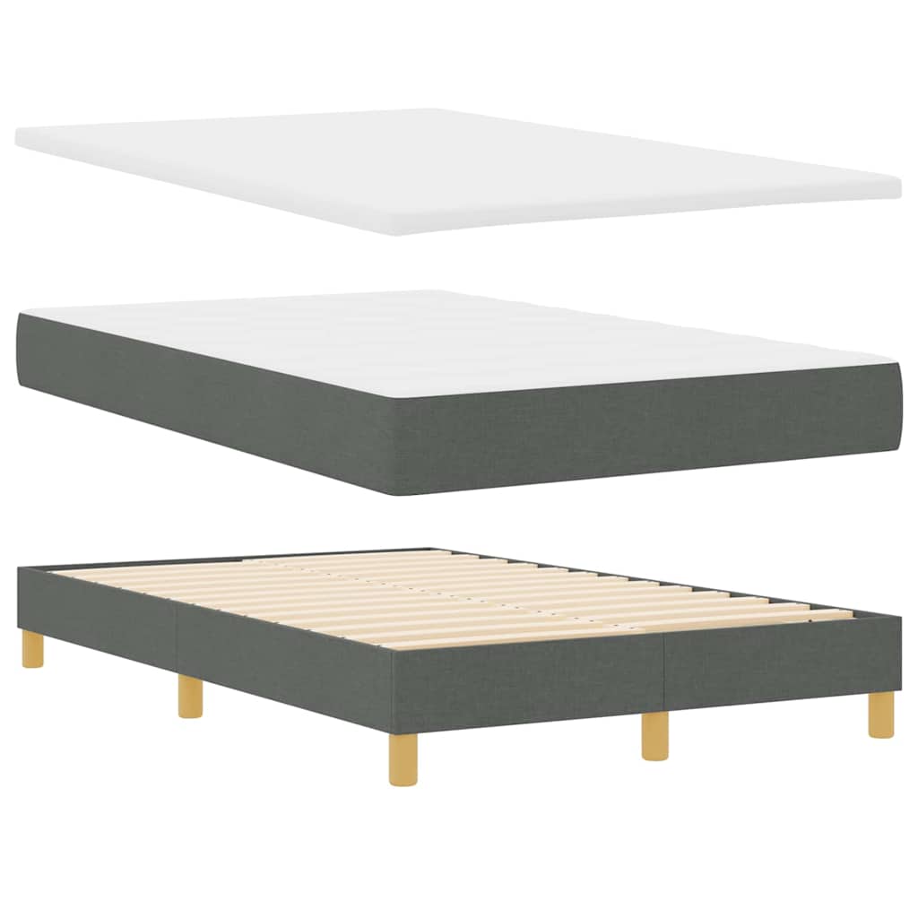 Lit à ressorts avec matelas Gris foncé 120 x 190 cm tissu - XIOS