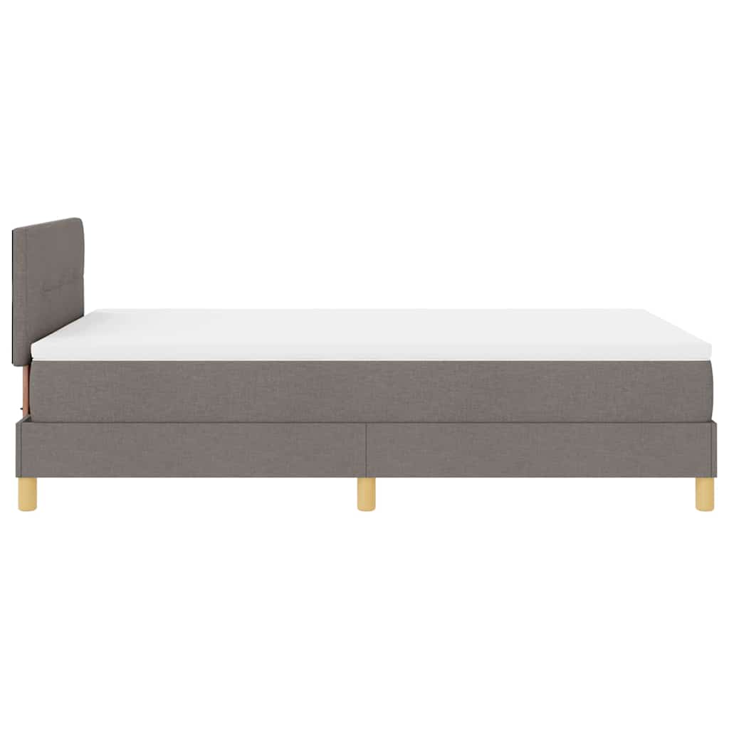 Lit à ressorts avec coussin Taupe 120 x 190 cm tissu