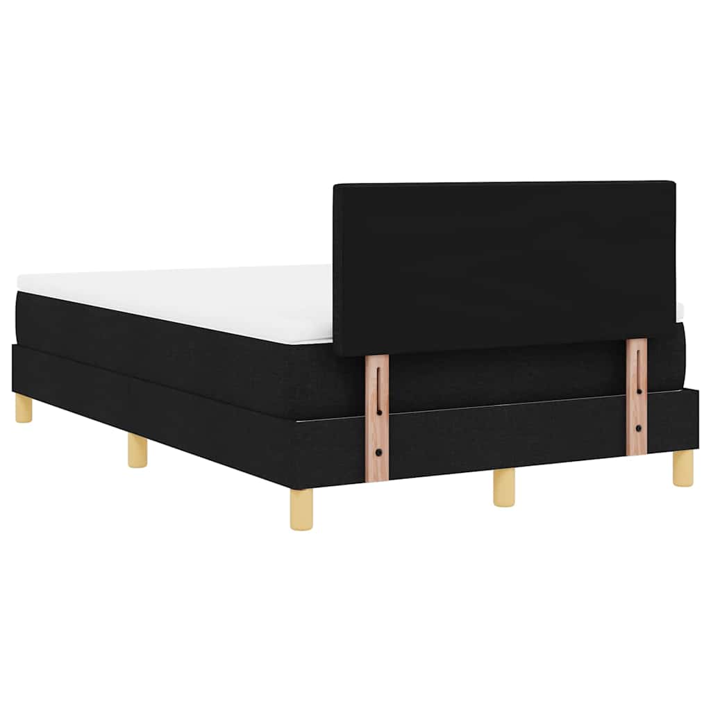 Lit à ressorts avec coussin Noir 120 x 200 cm tissu - XIOS